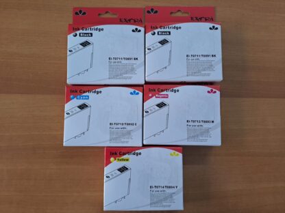 Kit 5 cartucce compatibili Epson - T0711 2 nero/T0712 ciano/T0713 magenta/T0714 giallo