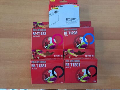 Kit 5 Cartucce compatibili Epson T1281 2 nero/ciano/magenta/giallo